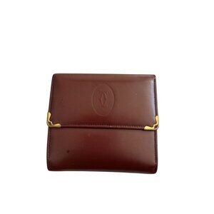 Cartier Womens Paris Vintage Burgundy Leather Wallet